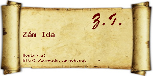 Zám Ida névjegykártya